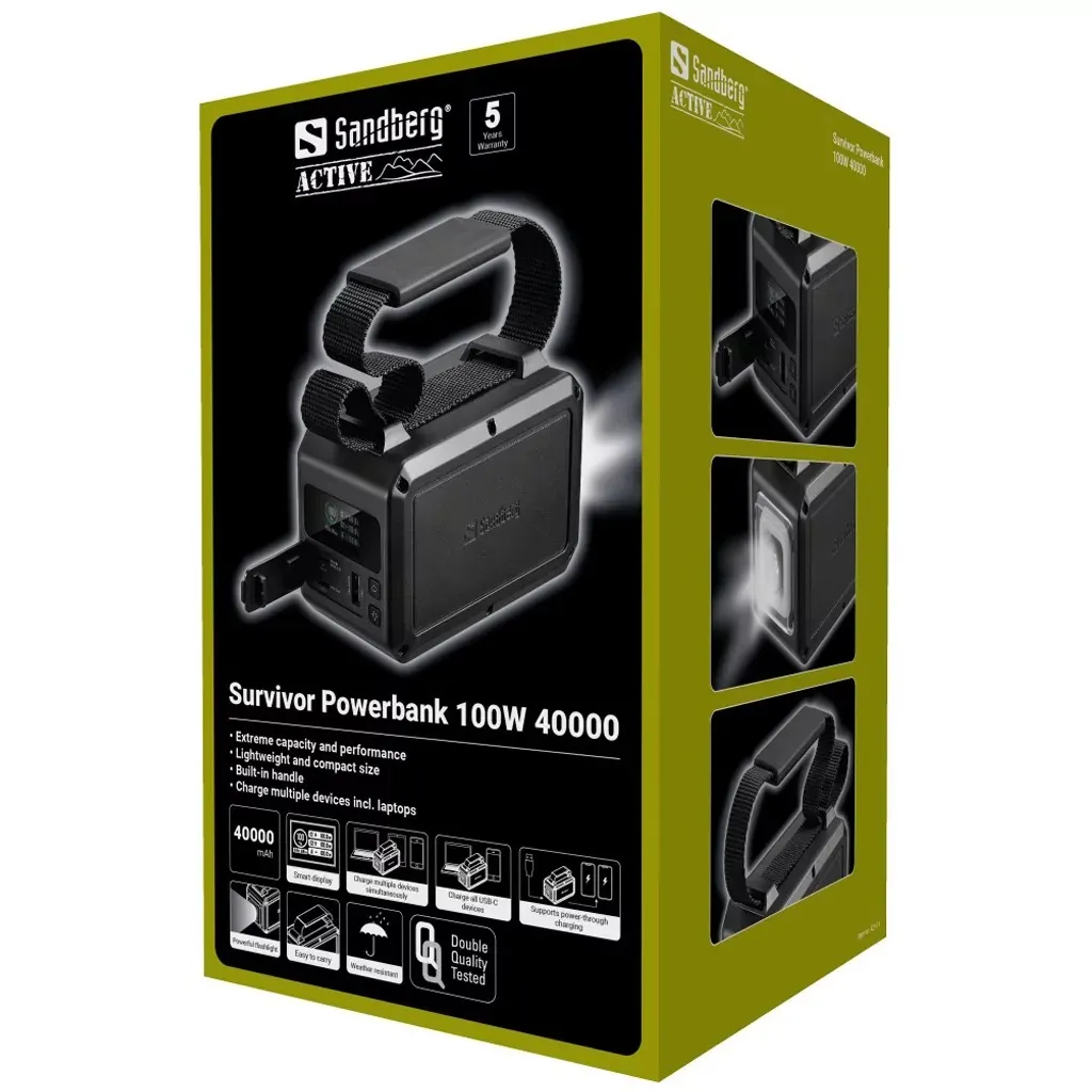 Універсальна мобільна батарея Sandberg Survivor Powerbank 40000mAh Black (421-14) - мініатюра 3