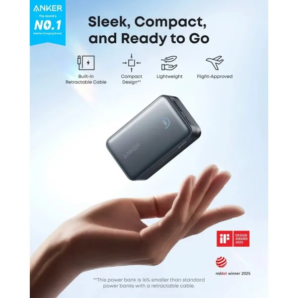 Універсальна мобільна батарея Anker Nano 10000mAh 45W Black (A1638H11) - мініатюра 4