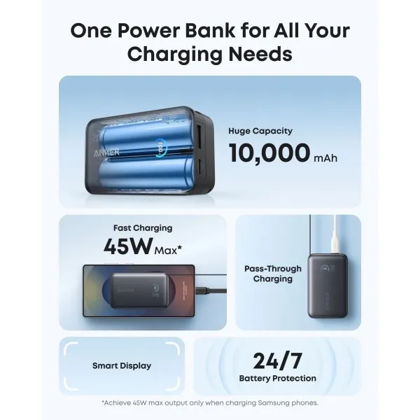 Універсальна мобільна батарея Anker Nano 10000mAh 45W Black (A1638H11) - мініатюра 8