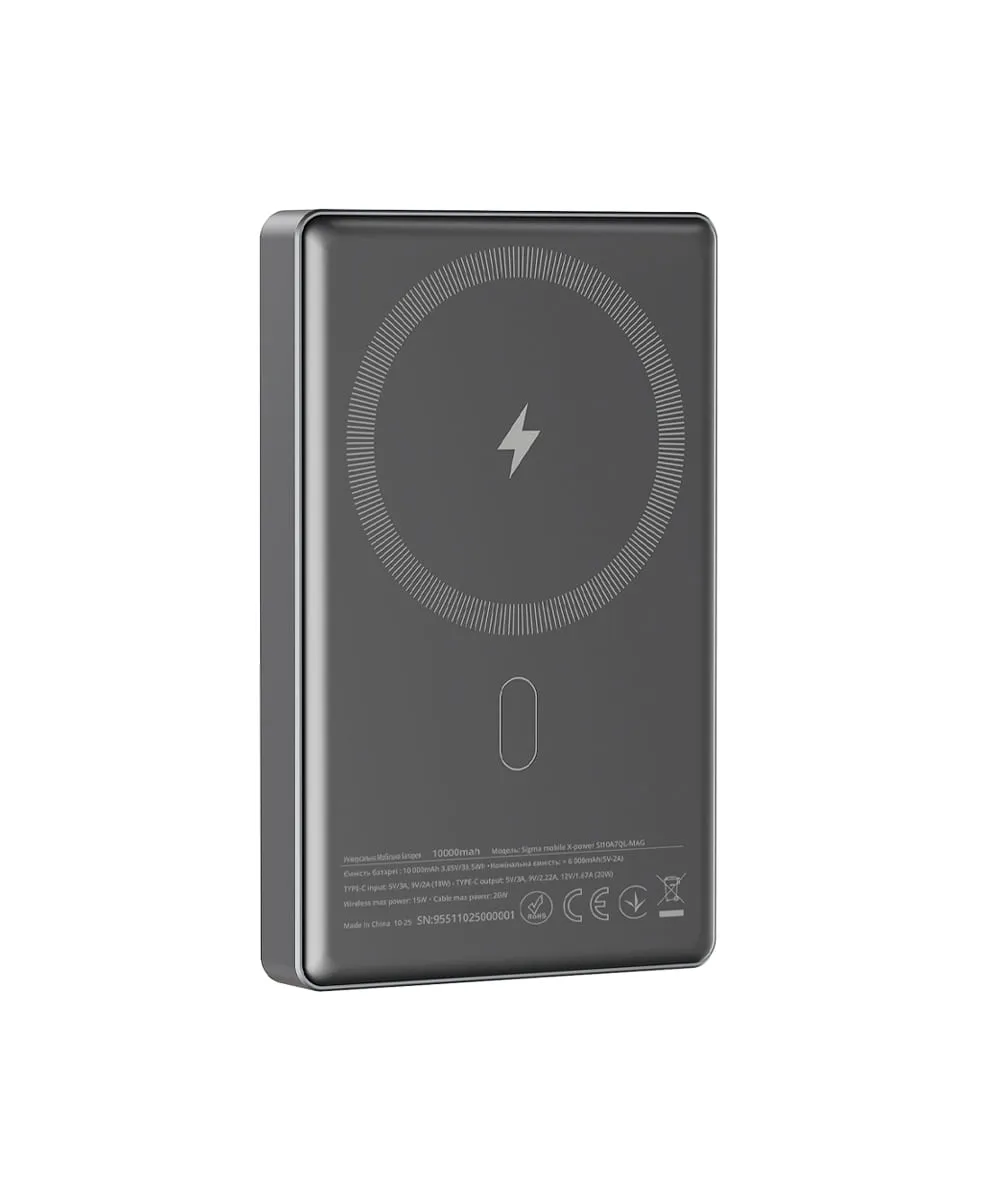 Універсальна мобільна батарея Sigma mobile X-power SI10A7QL-MAG 10000mAh Grey - мініатюра 8