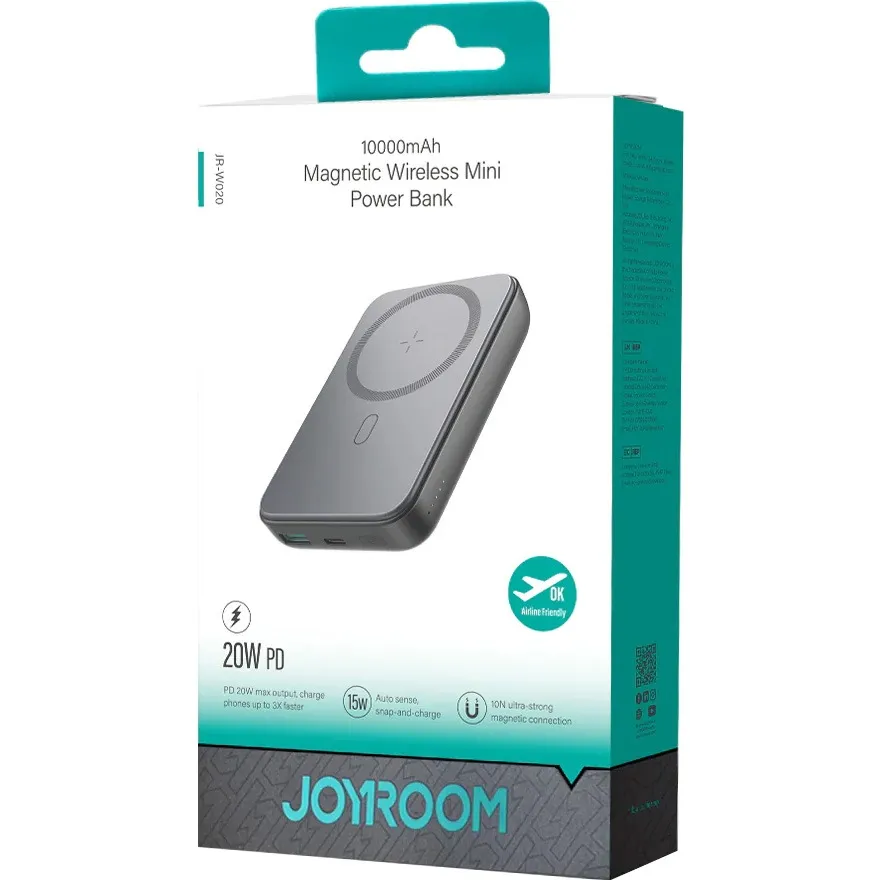 Універсальна мобільна батарея Joyroom Magnetic Wireless JR-W020 10000mAh 20W Black (6941237118455) - мініатюра 14