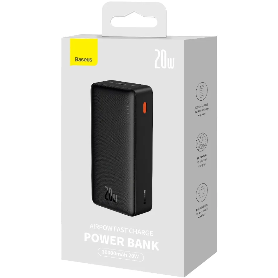 Універсальна мобільна батарея Baseus Airpow 30000mAh 20W Black (PPQD090101) - мініатюра 6