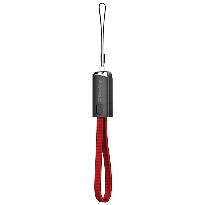 Кабель ColorWay USB - Lightning (M/M), 2.4 А, 0.22 м, Red (CW-CBUL021-RD) - зображення 1
