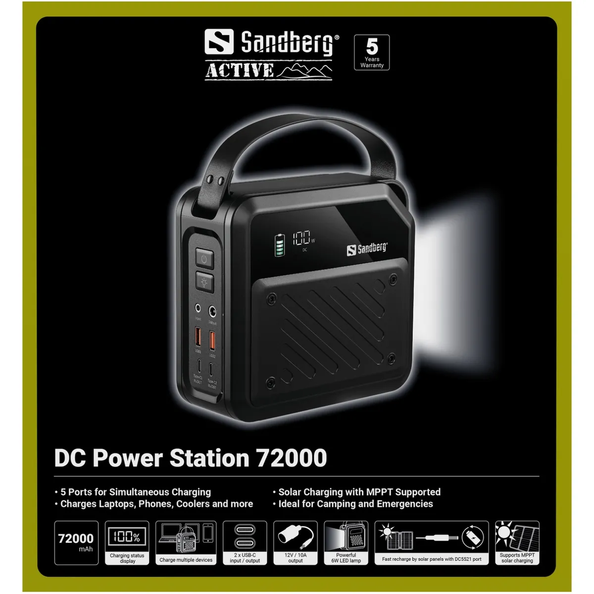 Універсальна мобільна батарея Sandberg DC Power Station 72000mAh Black (421-22) - мініатюра 6