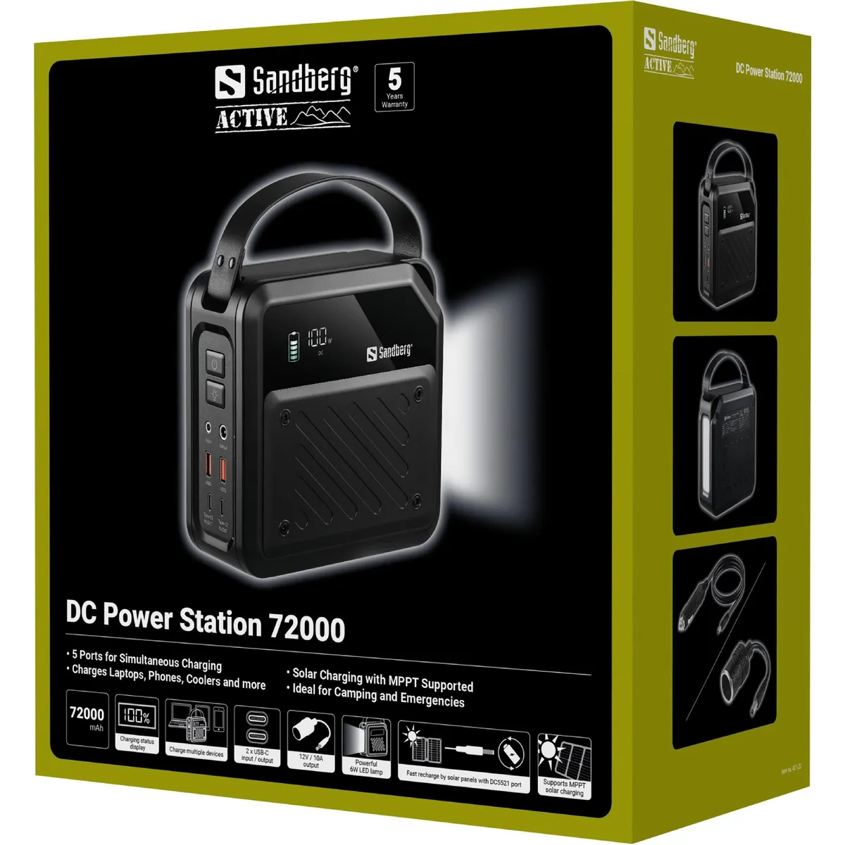 Універсальна мобільна батарея Sandberg DC Power Station 72000mAh Black (421-22) - мініатюра 7