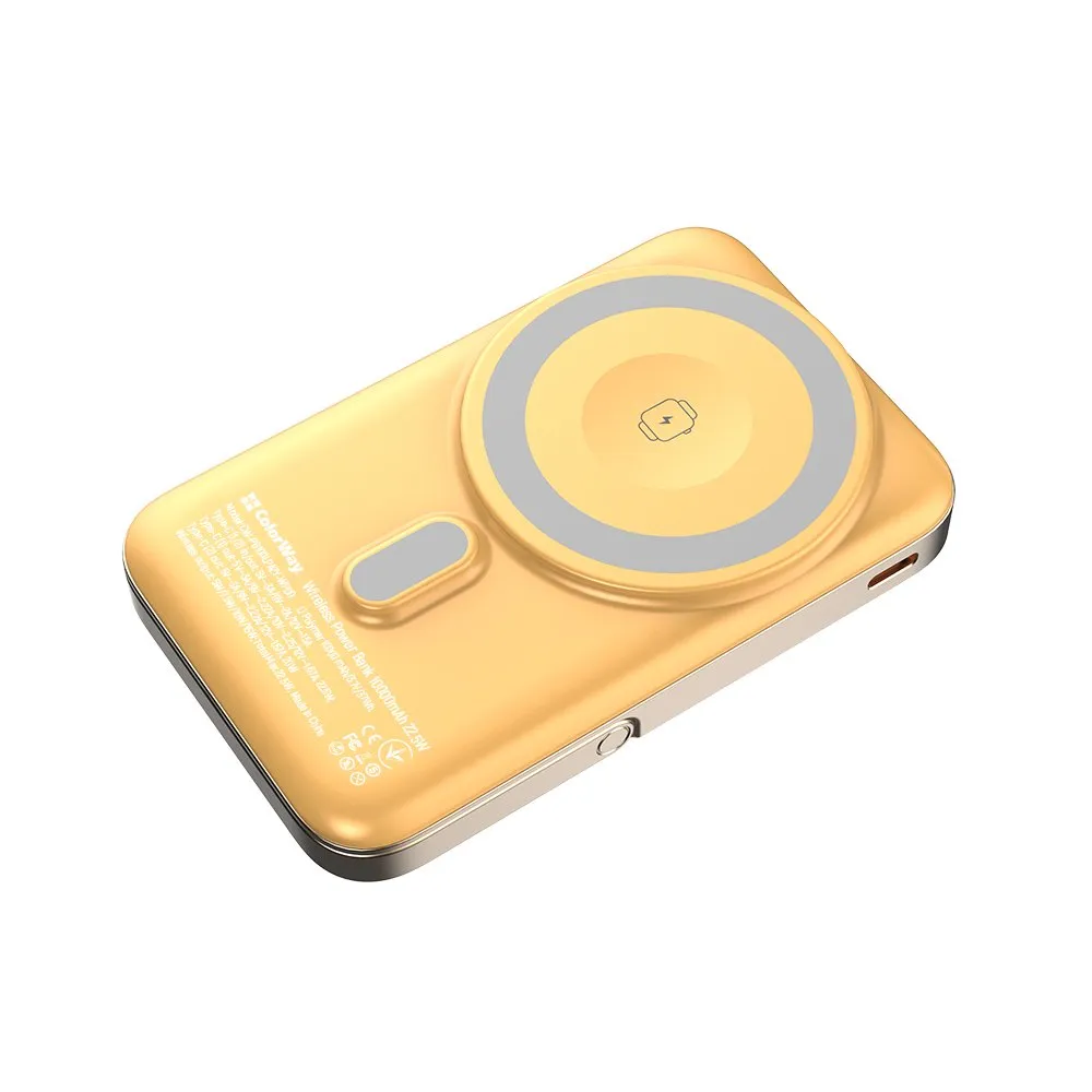 Універсальна мобільна батарея ColorWay 15W MagSafe & Watch Wireless 10000mAh Amber (CW-PB100LPA2Y-WPDD) - мініатюра 3