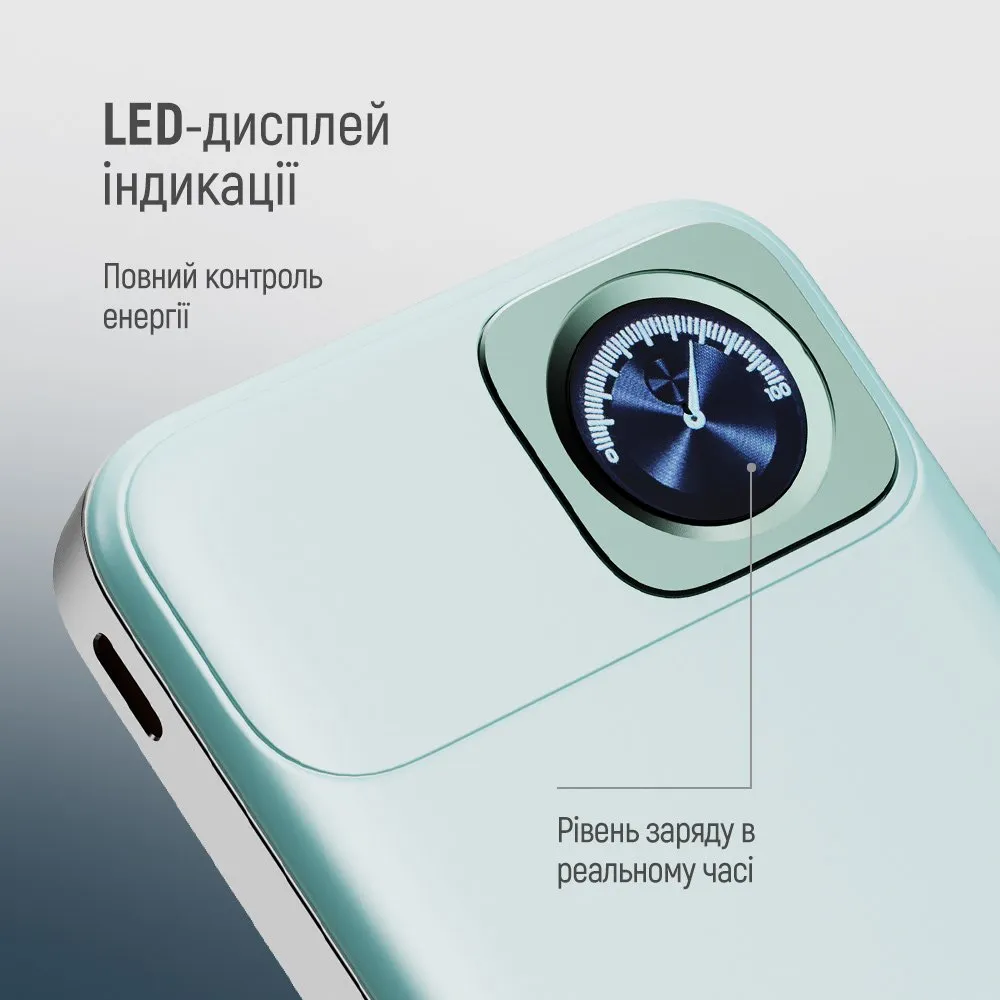 Універсальна мобільна батарея ColorWay 15W MagSafe & Watch Wireless 10000mAh Aquamarine (CW-PB100LPA2MT-WPDD) - мініатюра 12