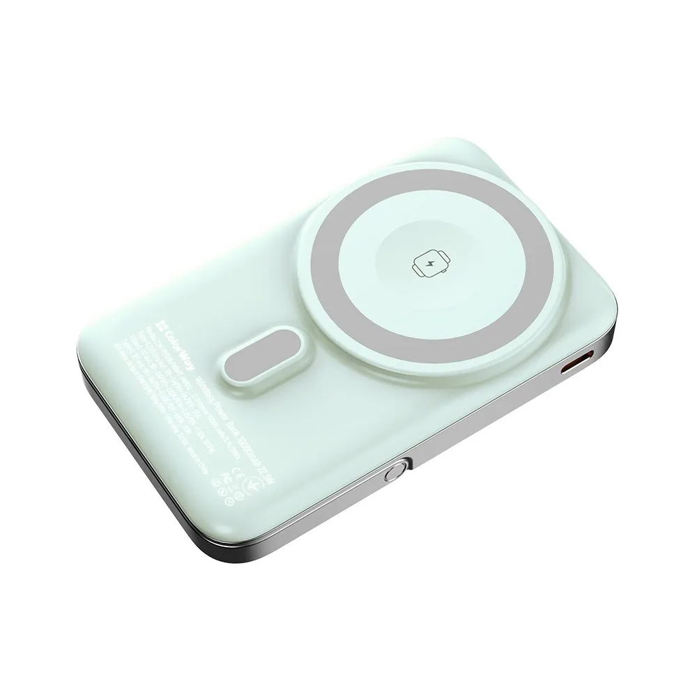 Універсальна мобільна батарея ColorWay 15W MagSafe & Watch Wireless 10000mAh Aquamarine (CW-PB100LPA2MT-WPDD) - мініатюра 5