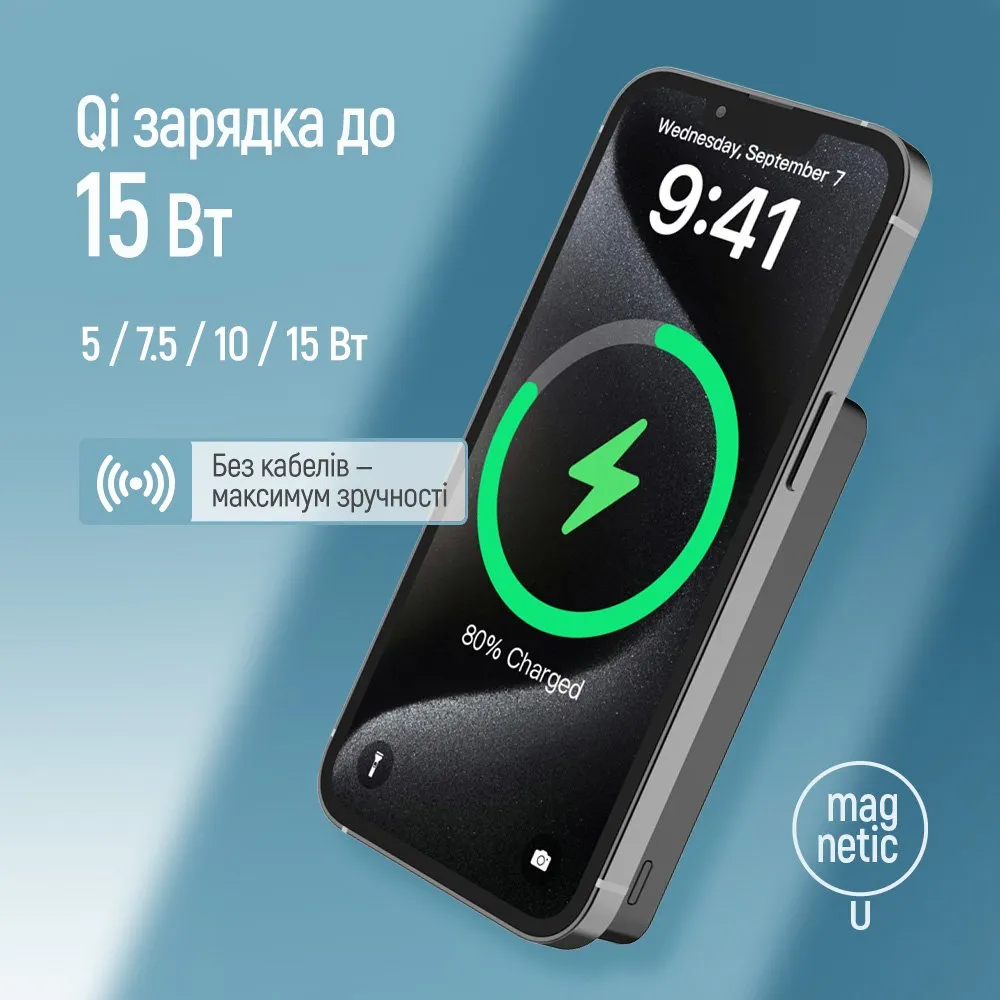 Універсальна мобільна батарея ColorWay 15W MagSafe 10000mAh Black (CW-PB100LPA1BK-WPDD) - мініатюра 9