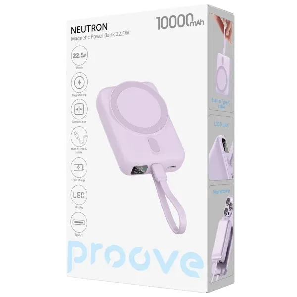 Універсальна мобільна батарея Proove Neutron 22.5W 10000mAh Purple (PBNE22022209) - мініатюра 4