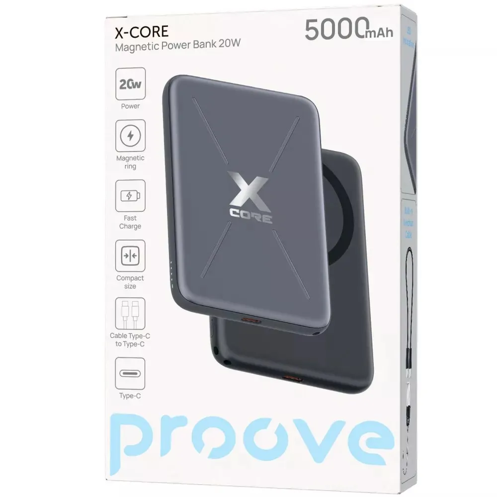 Універсальна мобільна батарея Proove X-Core 20W 5000mAh Gray (PNXC20010003) - мініатюра 7