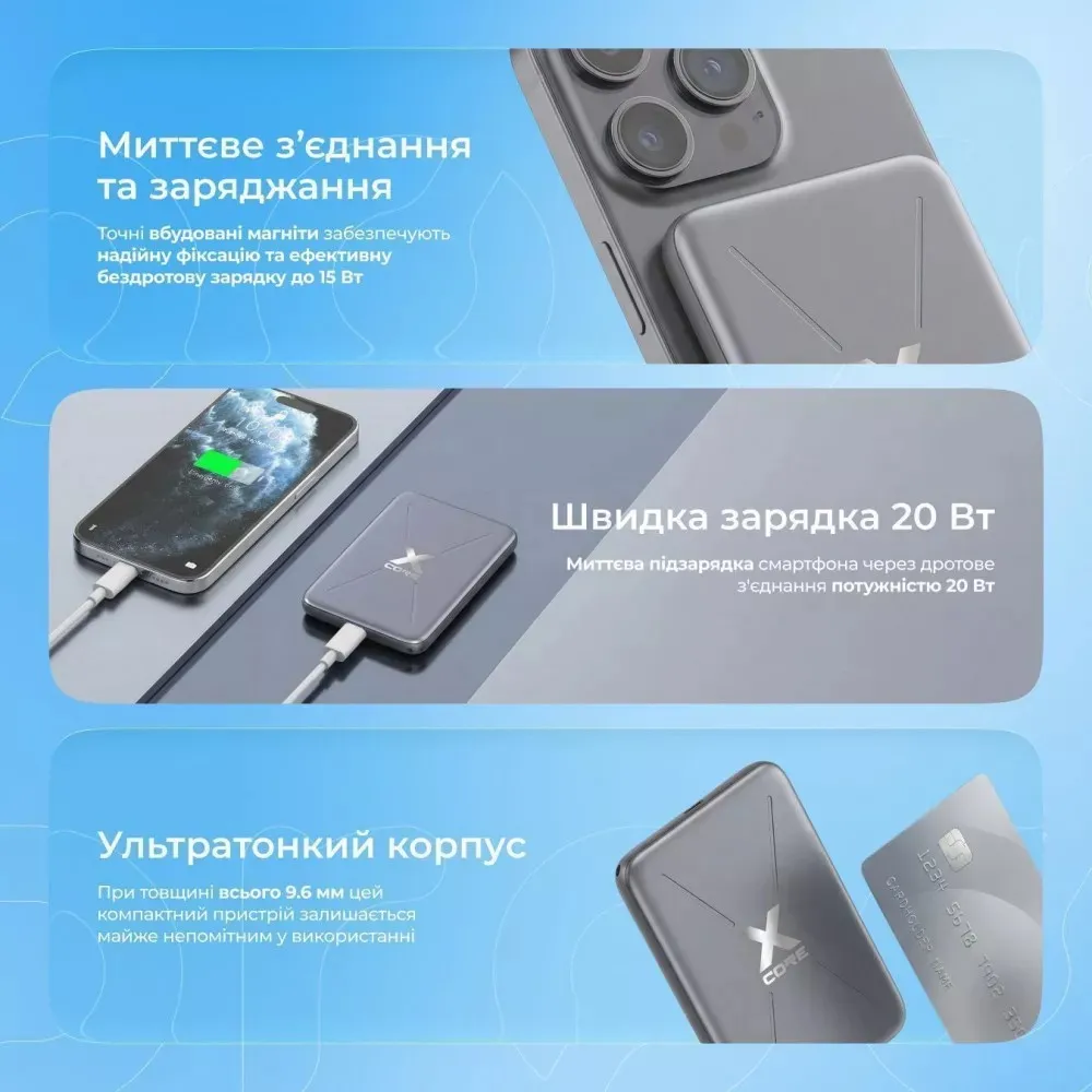 Універсальна мобільна батарея Proove X-Core 20W 5000mAh Purple (PNXC20010009) - мініатюра 10