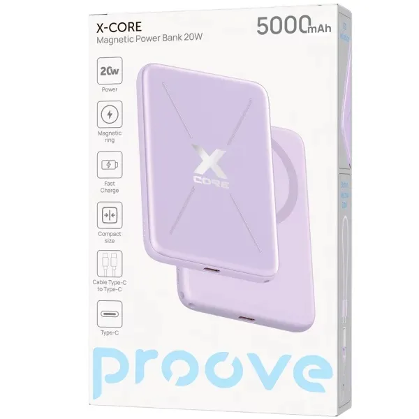 Універсальна мобільна батарея Proove X-Core 20W 5000mAh Purple (PNXC20010009) - мініатюра 7