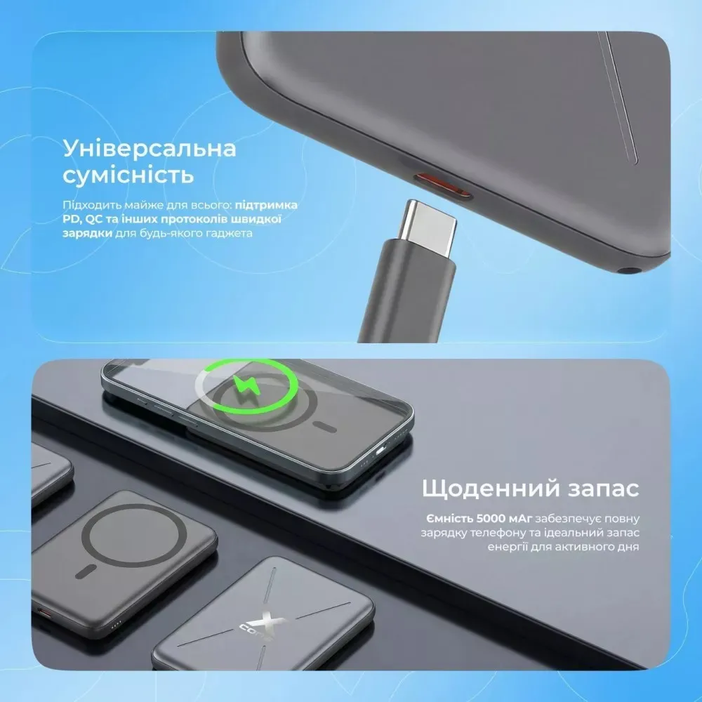 Універсальна мобільна батарея Proove X-Core 20W 5000mAh Purple (PNXC20010009) - мініатюра 9