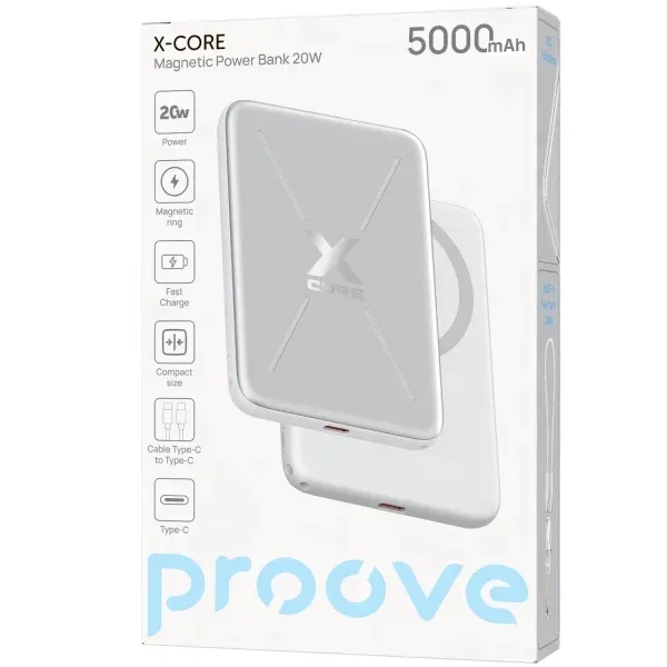 Універсальна мобільна батарея Proove X-Core 20W 5000mAh Silver/White (PNXC20010006) - мініатюра 7