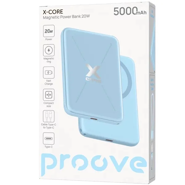 Універсальна мобільна батарея Proove X-Core 20W 5000mAh Sky Blue (PNXC20010008) - мініатюра 7