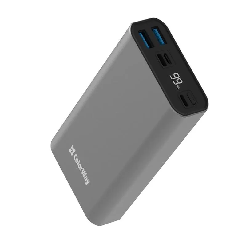 Універсальна мобільна батарея ColorWay 20000mAh Gray (CW-PB200LPH3GR-PDD) - мініатюра 3