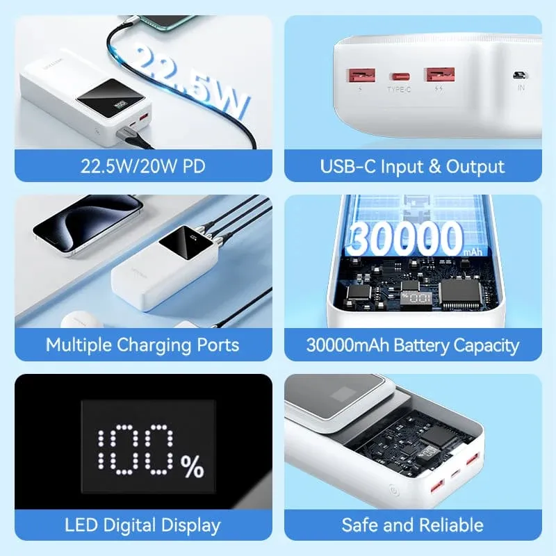 Універсальна мобільна батарея Vention 30000mAh PD QC 3.0 Black (FHMB0) - мініатюра 4
