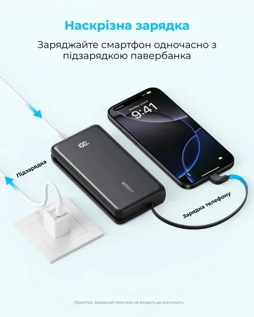 Універсальна мобільна батарея Anker Zolo 20000mAh 22.5W Black (A110EH11) - мініатюра 5