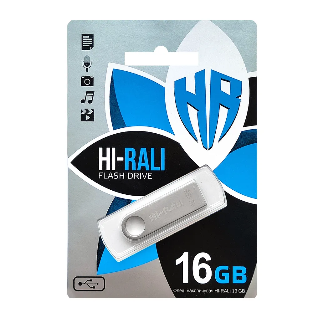 Флеш-накопичувач USB 16GB Hi-Rali Shuttle Series Silver (HI-16GBSHSL) - мініатюра 2