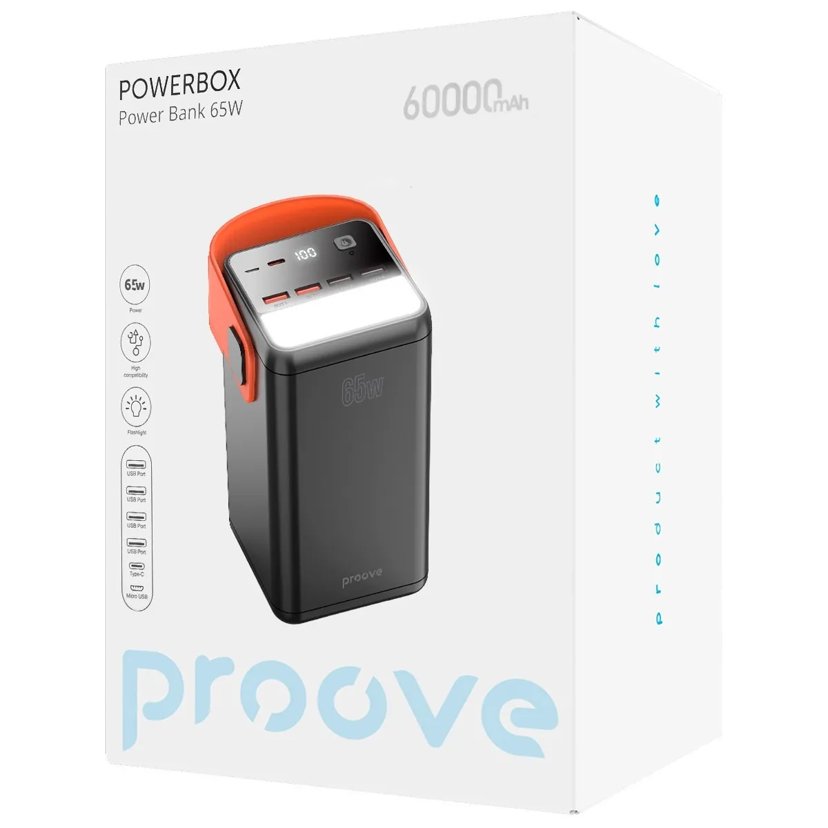 Універсальна мобільна батарея Proove Powerbox 65W 60000mAh Black (PBPB65412201) - мініатюра 4