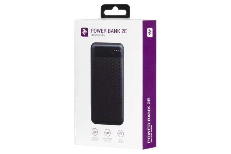 Універсальна мобільна батарея 2E PD+QC 3.0 20000mAh Black (2E-PB2004PD-BLACK) - зображення 1