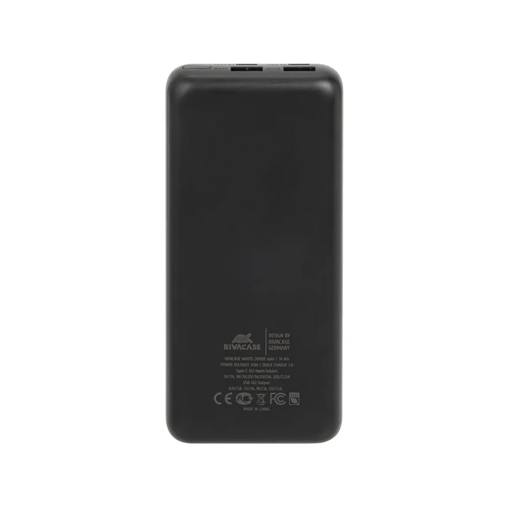 Універсальна мобільна батарея Rivacase Rivapower 20000mAh Black (VA1075) - мініатюра 3