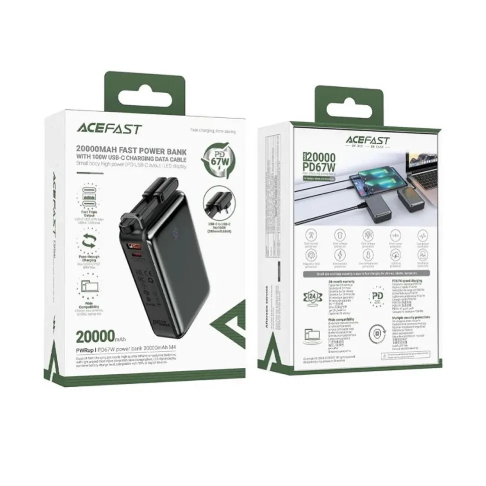 Універсальна мобільна батарея Acefast M14 20000mAh 22.5W Black (6974316283966) - мініатюра 2