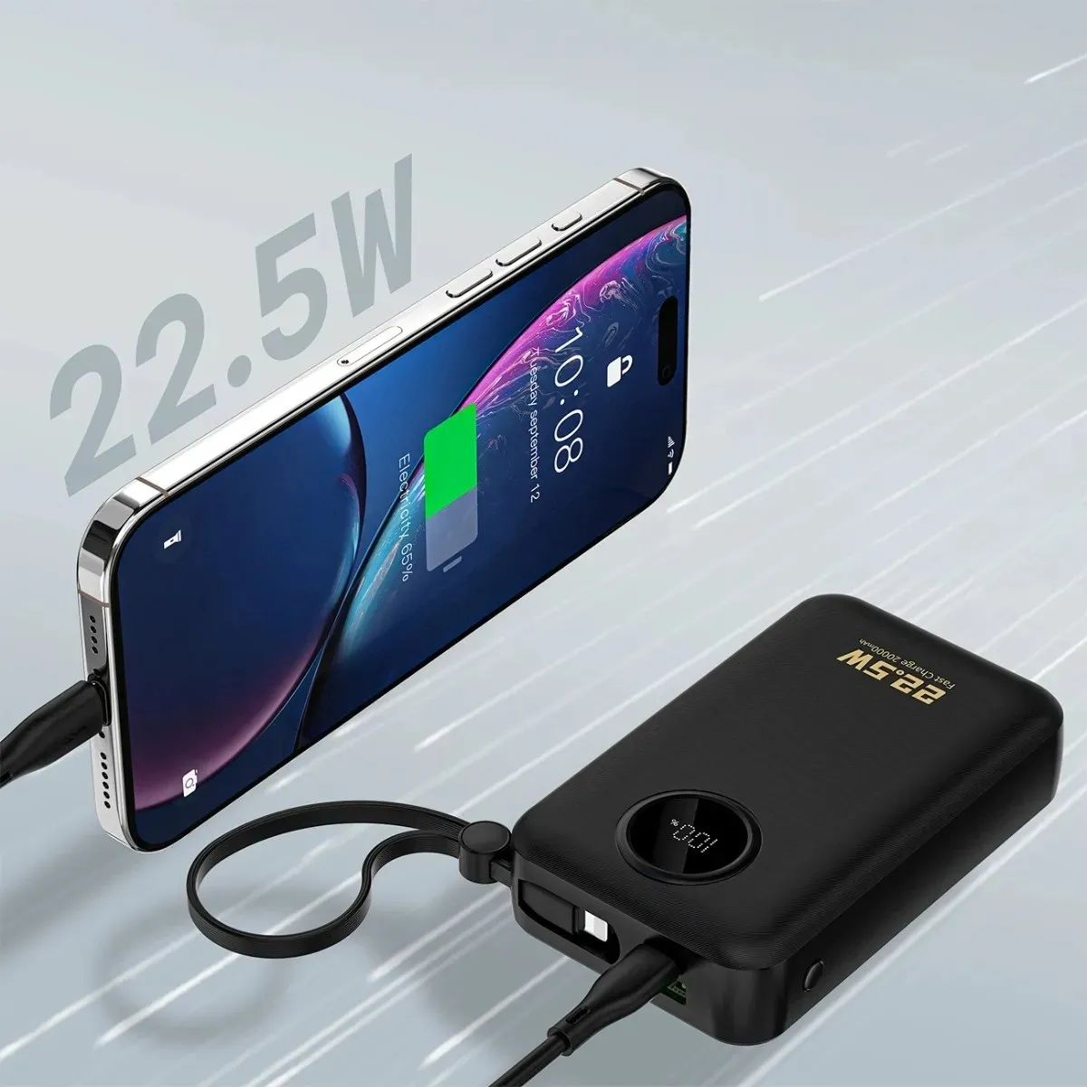 Універсальна мобільна батарея Dudao K14+ 20000mAh 22.5W Black (6977196680016) - мініатюра 8