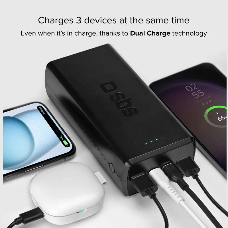 Універсальна мобільна батарея SBS 30000 mAh 20W Black (TTBB30000PD20K) - мініатюра 6