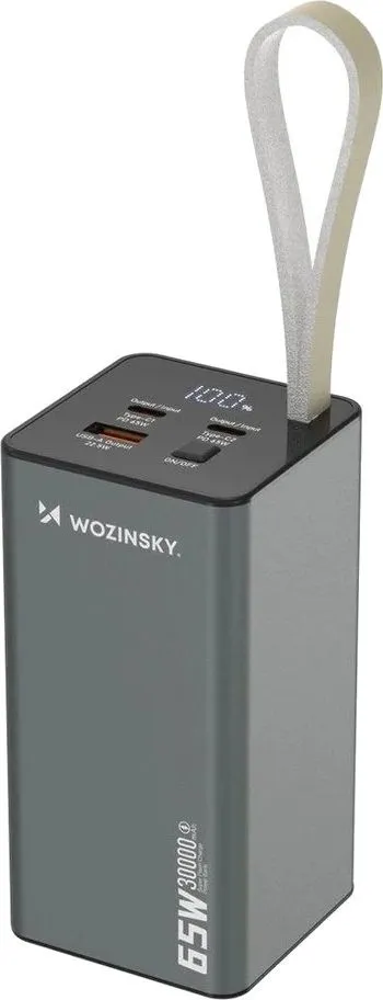 Універсальна мобільна батарея Wozinsky K65+ 30000 65W Gray (5907769364457) - мініатюра 2