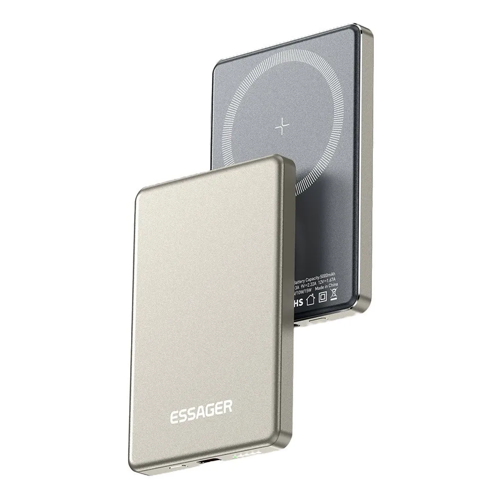 Універсальна мобільна батарея Essager Cross-Border 5000mAh 20W Magsafe/PD/QC3.0 Grey (EDY5K-YJ0A-Z) - зображення 1