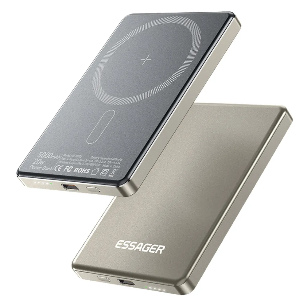 Універсальна мобільна батарея Essager Cross-Border 5000mAh 20W Magsafe/PD/QC3.0 Grey (EDY5K-YJ0A-Z) - мініатюра 3