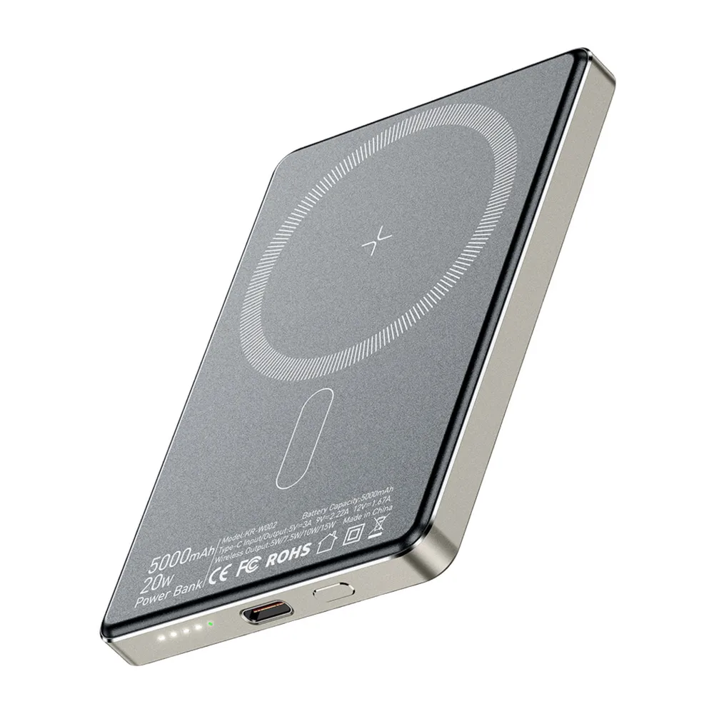 Універсальна мобільна батарея Essager Cross-Border 5000mAh 20W Magsafe/PD/QC3.0 Grey (EDY5K-YJ0A-Z) - мініатюра 4