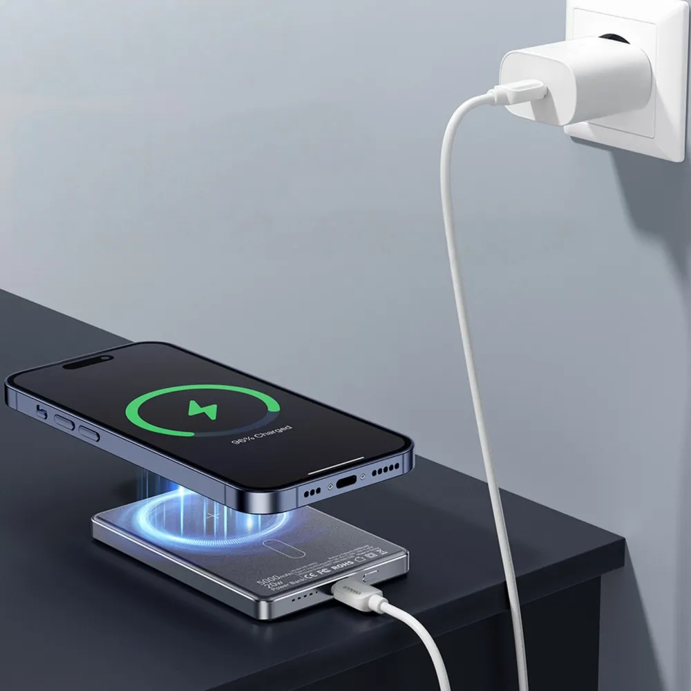 Універсальна мобільна батарея Essager Cross-Border 5000mAh 20W Magsafe/PD/QC3.0 Grey (EDY5K-YJ0A-Z) - мініатюра 5