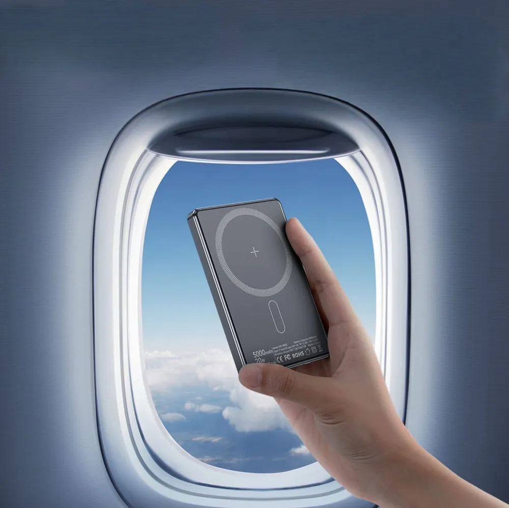Універсальна мобільна батарея Essager Cross-Border 5000mAh 20W Magsafe/PD/QC3.0 Grey (EDY5K-YJ0A-Z) - мініатюра 7