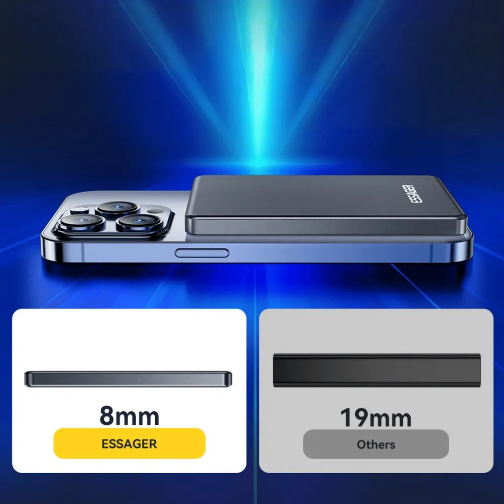 Універсальна мобільна батарея Essager Cross-Border 5000mAh 20W Magsafe/PD/QC3.0 Grey (EDY5K-YJ0A-Z) - мініатюра 9