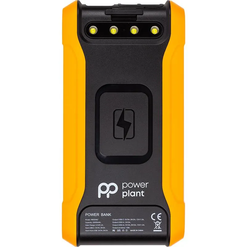 Універсальна мобільна батарея PowerPlant 20000mAh, Wireless, Solar panel (PB930487) - мініатюра 2