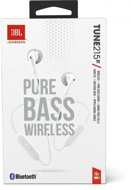 Bluetooth-гарнітура JBL Tune T215BT White (JBLT215BTWHT) - мініатюра 4