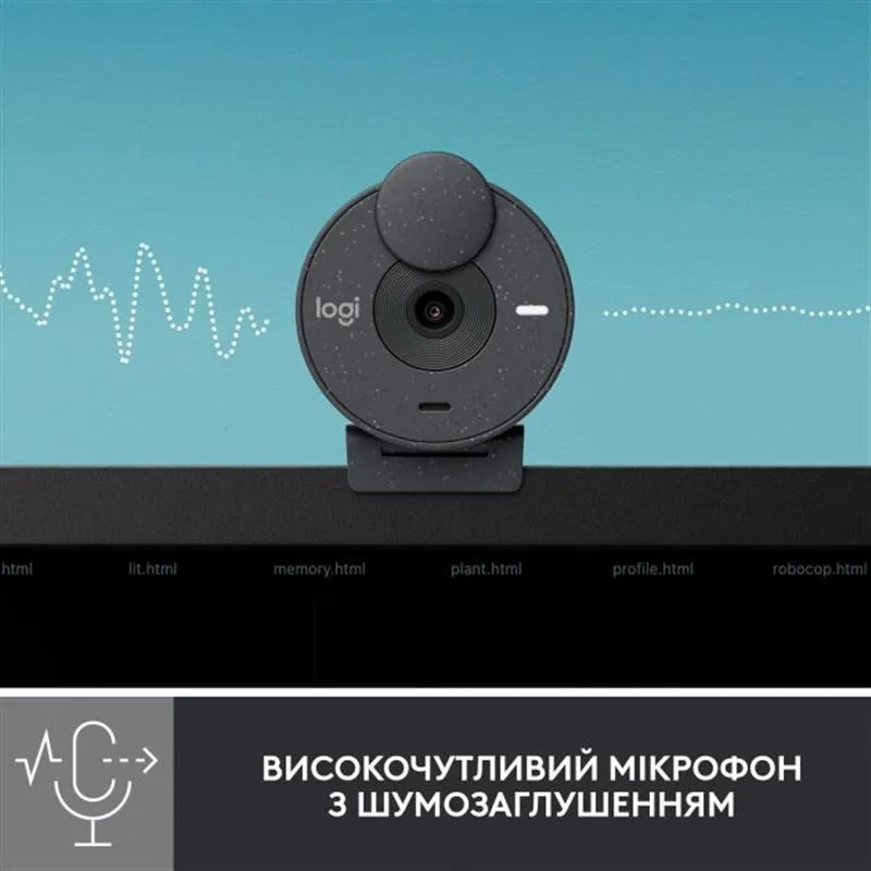 Веб-камера Logitech Brio 300 Graphite (960-001436) - мініатюра 3