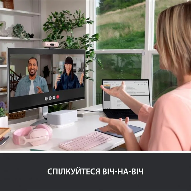 Веб-камера Logitech Brio 500 Rose (960-001421) - мініатюра 8