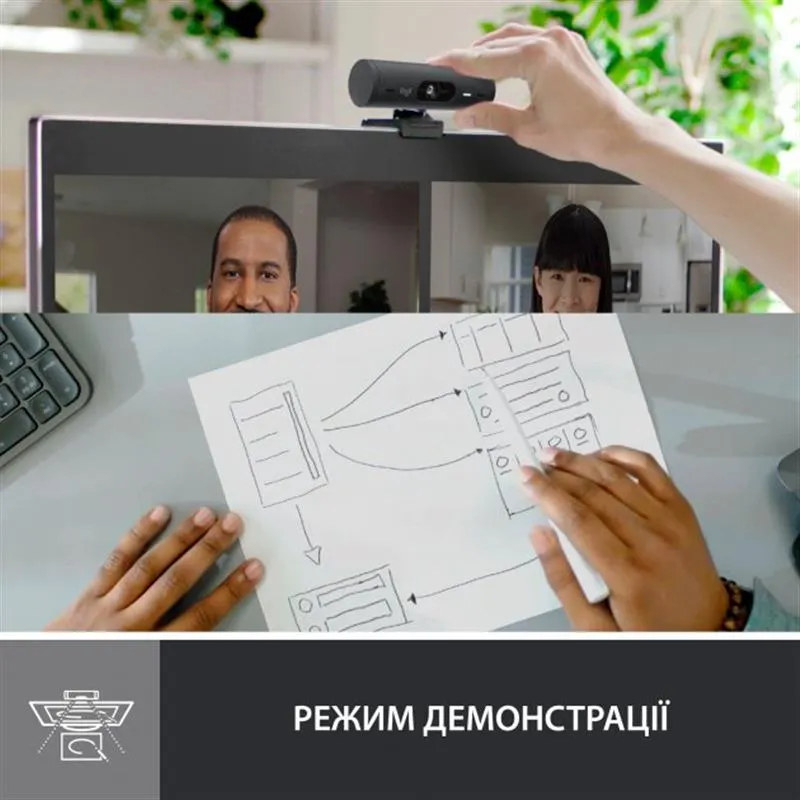 Веб-камера Logitech Brio 500 Graphite (960-001422) - мініатюра 7