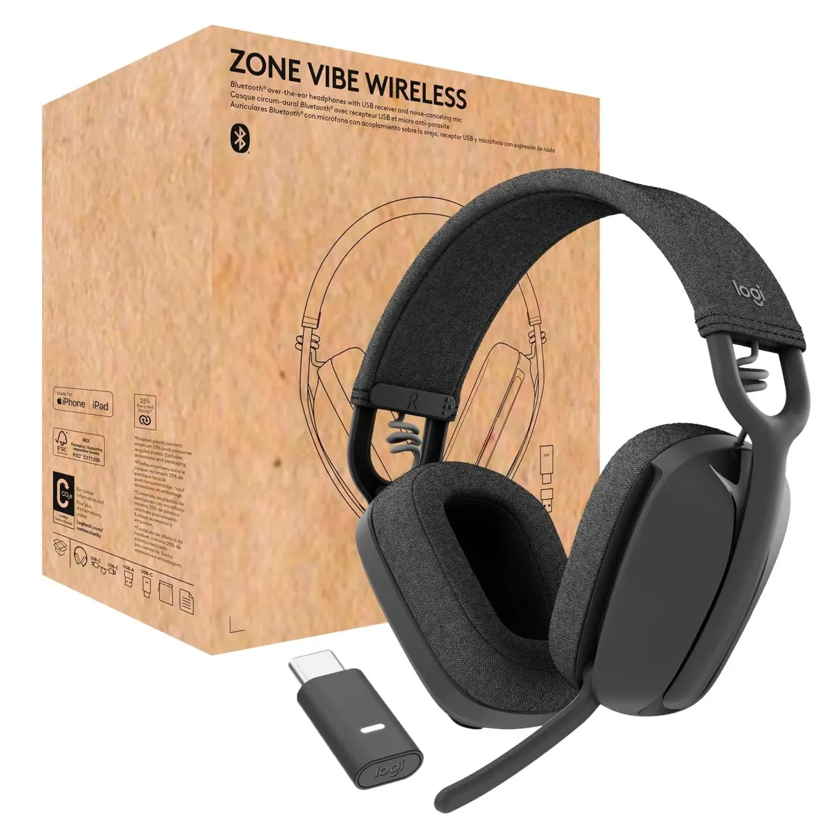 Bluetooth-гарнітура Logitech Zone Vibe Wireless MS Graphite (981-001157) - мініатюра 7
