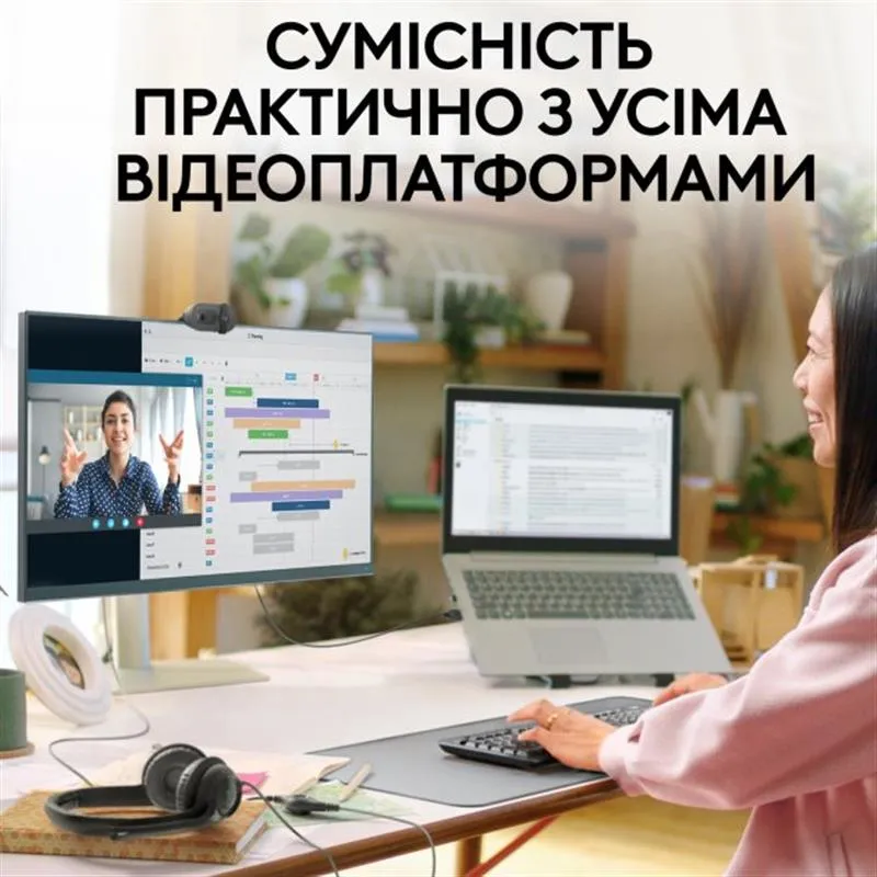 Веб-камера Logitech Brio 100 Graphite (960-001585) - мініатюра 6