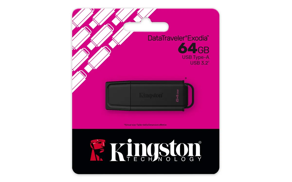 Флеш-накопичувач USB3.2 64GB Kingston DataTraveler Exodia Black (DTXG2/64GB) - мініатюра 2