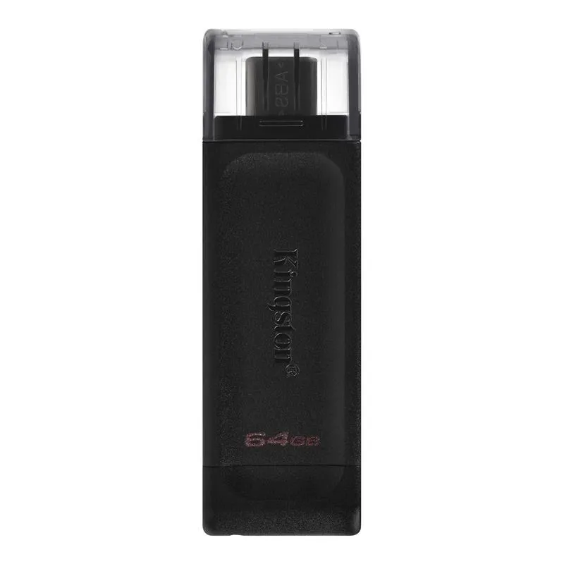 Флеш-накопичувач USB3.2 64GB Type-C Kingston DataTraveler 70 Black (DT70/64GB) - зображення 1