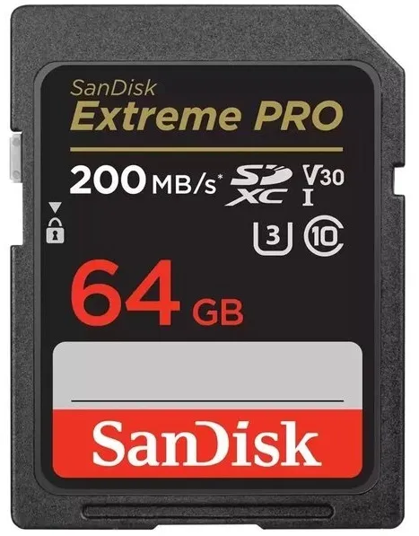 Карта пам`яті SDXC 64GB UHS-I/U3 Class 10 SanDisk Extreme Pro V30 R200/W90MB/s 4K (SDSDXXU-064G-GN4IN) - зображення 1
