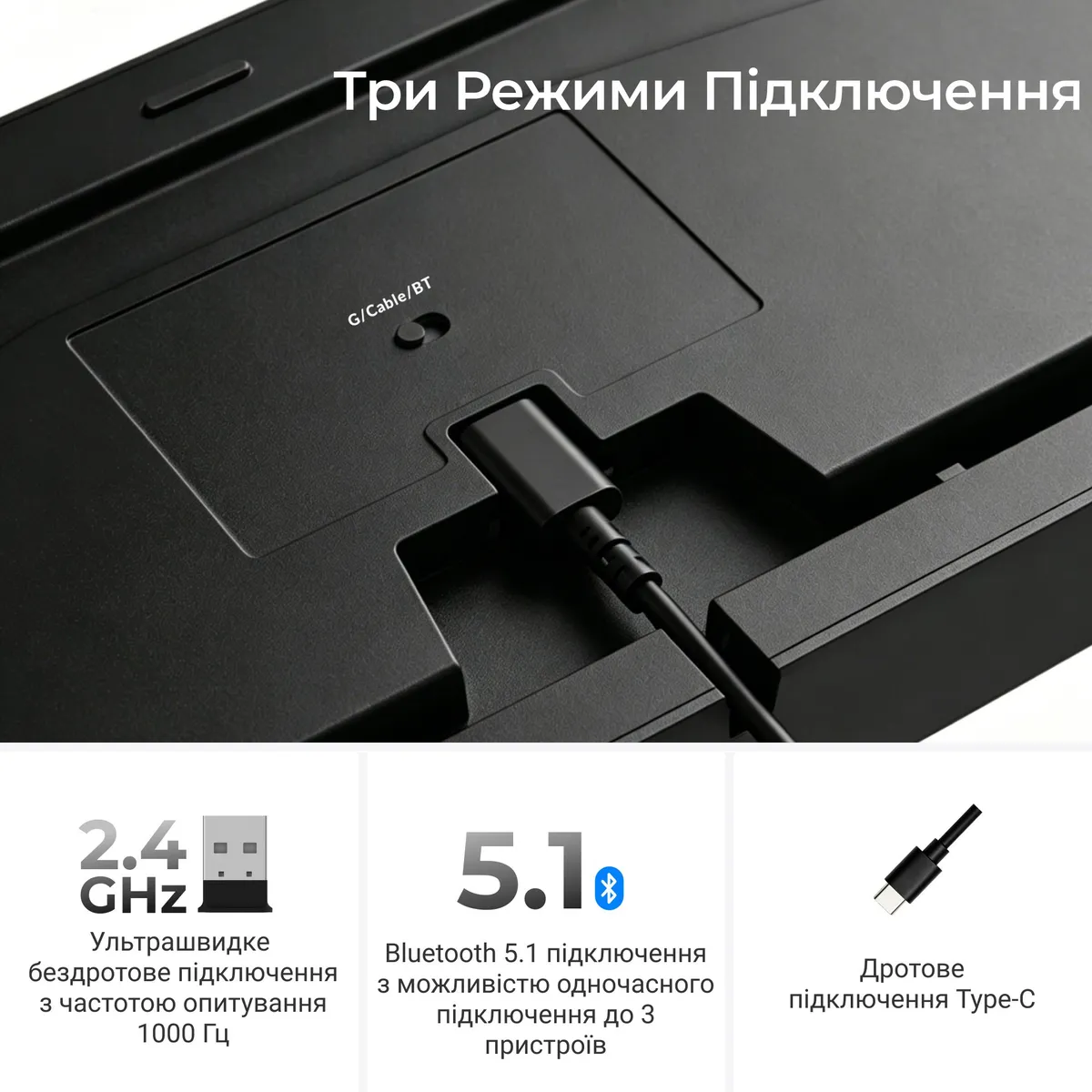 Клавіатура бездротова Keychron C3 Max Super Red Switch Black RGB (C3M-H1-UA) - мініатюра 10