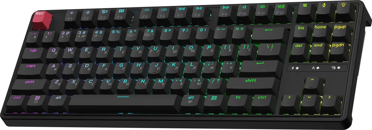 Клавіатура бездротова Keychron C3 Max Super Red Switch Black RGB (C3M-H1-UA) - мініатюра 3