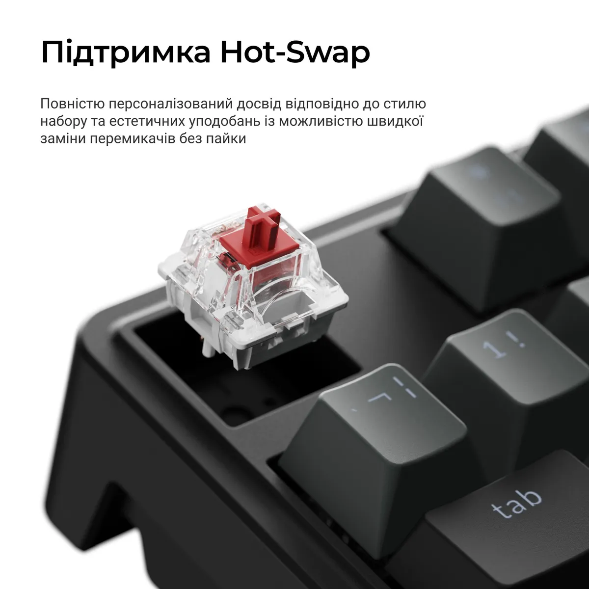 Клавіатура бездротова Keychron C3 Max Super Red Switch Black RGB (C3M-H1-UA) - мініатюра 7